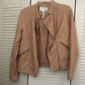 Women| Pink Faux leather quilted jacket